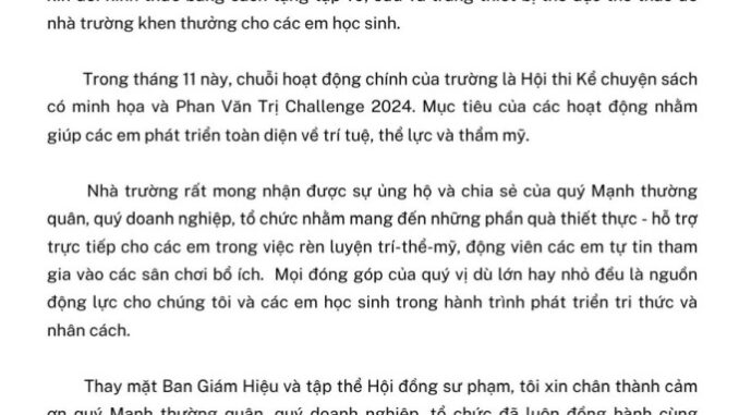 Thầy hiệu trưởng xin đổi hoa 20/11 lấy vở, sữa cho học sinh