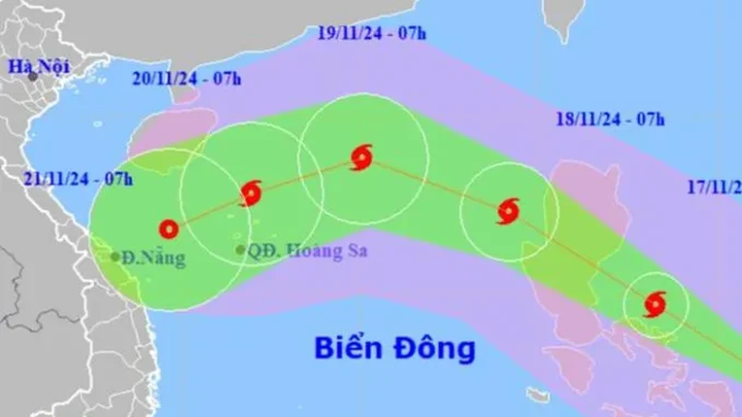 Siêu bão Man-yi giật cấp 17 hướng vào Biển Đông và miền Trung nước ta