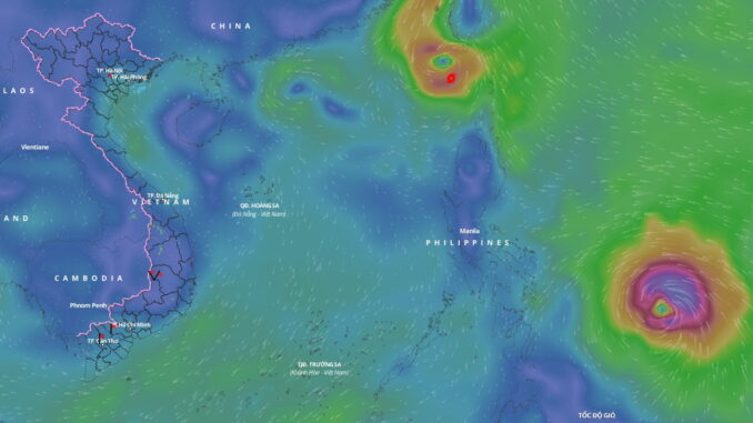 Bão Usagi thẳng tiến Biển Đông thành bão số 9, giật cấp 12