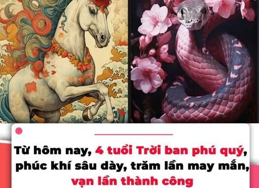 Từ hôm nay, 4 tuổi Trời ban phú quý, phúc khí sâu dày, trăm lần may mắn, vạn lần thành công