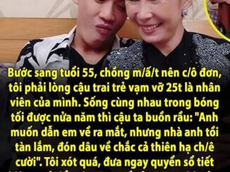 Bước sang tuổi 55, chồng m/ấ/t nên c/ô đơn, tôi phải lòng cậu trai trẻ vạm vỡ 25t là nhân viên của mình. Sống cùng nhau trong bóng tối được nửa năm thì cậu ta buồn rầu: “Anh muốn dẫn em về ra mắt, nhưng nhà anh tồi tàn lắm, đón dâu về chắc cả thiên hạ ch/ê cười”. Tôi xót quá, đưa ngay quyển sổ tiết kiệm 2 tỷ để anh mang về sửa sang nhà cửa. Nửa tháng sau, anh nhắn cho tôi báo tin…