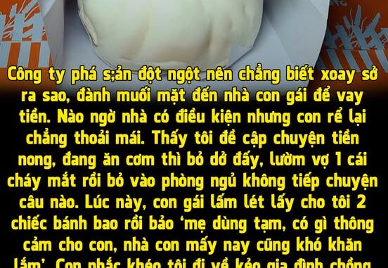 Đến nhà con gái vay tiền, con rể bảo vợ cho 2 cái bánh bao, mở ra…